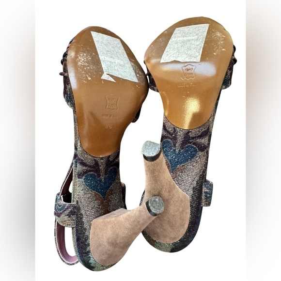 Missoni Open Toe Sparkle Sandals Pumps - Picture 2 of 13